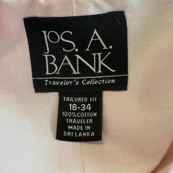 Jos. A. Bank Men Casual Button Down Shirt Long Sleeve Collared Neck Pink Size L - Picture 3 of 4